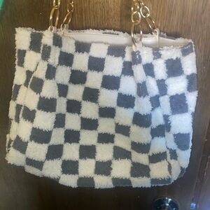 Medium size checkered tote purse // bag